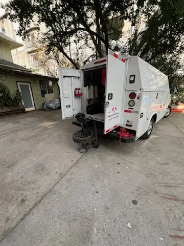 Magnet Plumbing service vehicle on-site for Sewer Line Repair in Zephyrhills